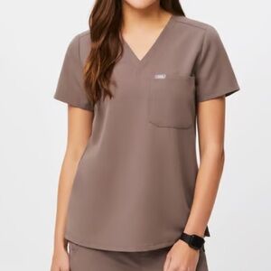 Figs Smokey Taupe Scrub Top & High Waisted Jogger